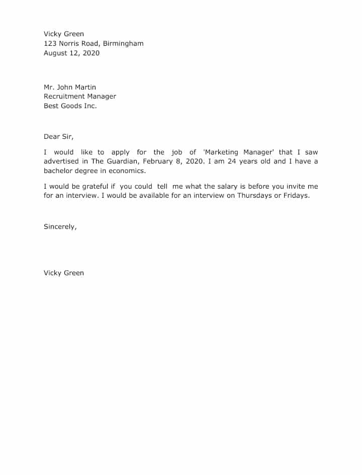 Job Application Letter Sample | How to Write It Effectively - Englet