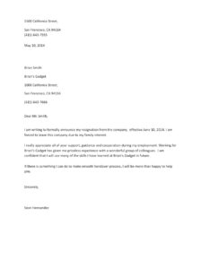 Concise Resignation Letter