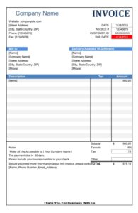 Invoice PDF for Excel