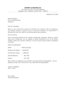 Job Appointment Letter Sample