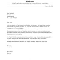 Salary Increase Letter Sample
